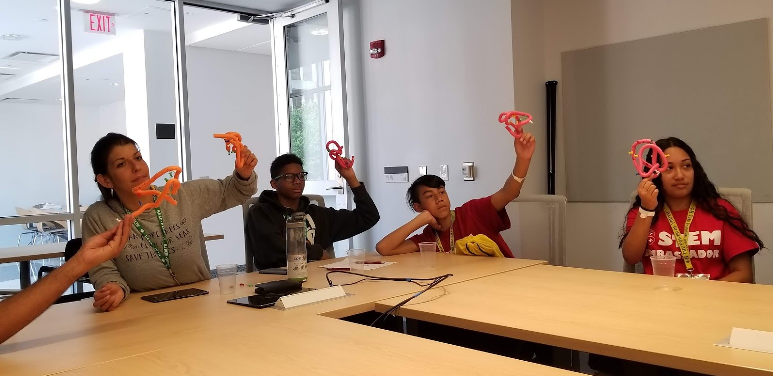 Students learn how Proteins “fold” with a hands-on exercise led by Dr. Shuchi Dutta in the Proteomics building on Busch Campus.